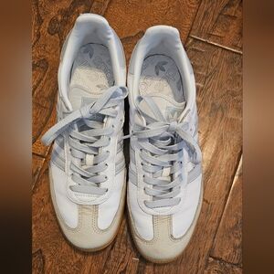 Adidas Samba Classic White and Gray Sneakers 9.5